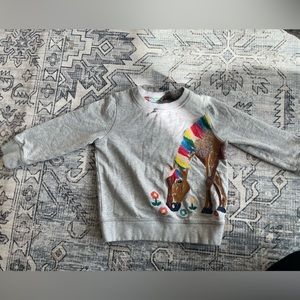Superstitch Sweatshirt Grey Marl Horse Mini Boden